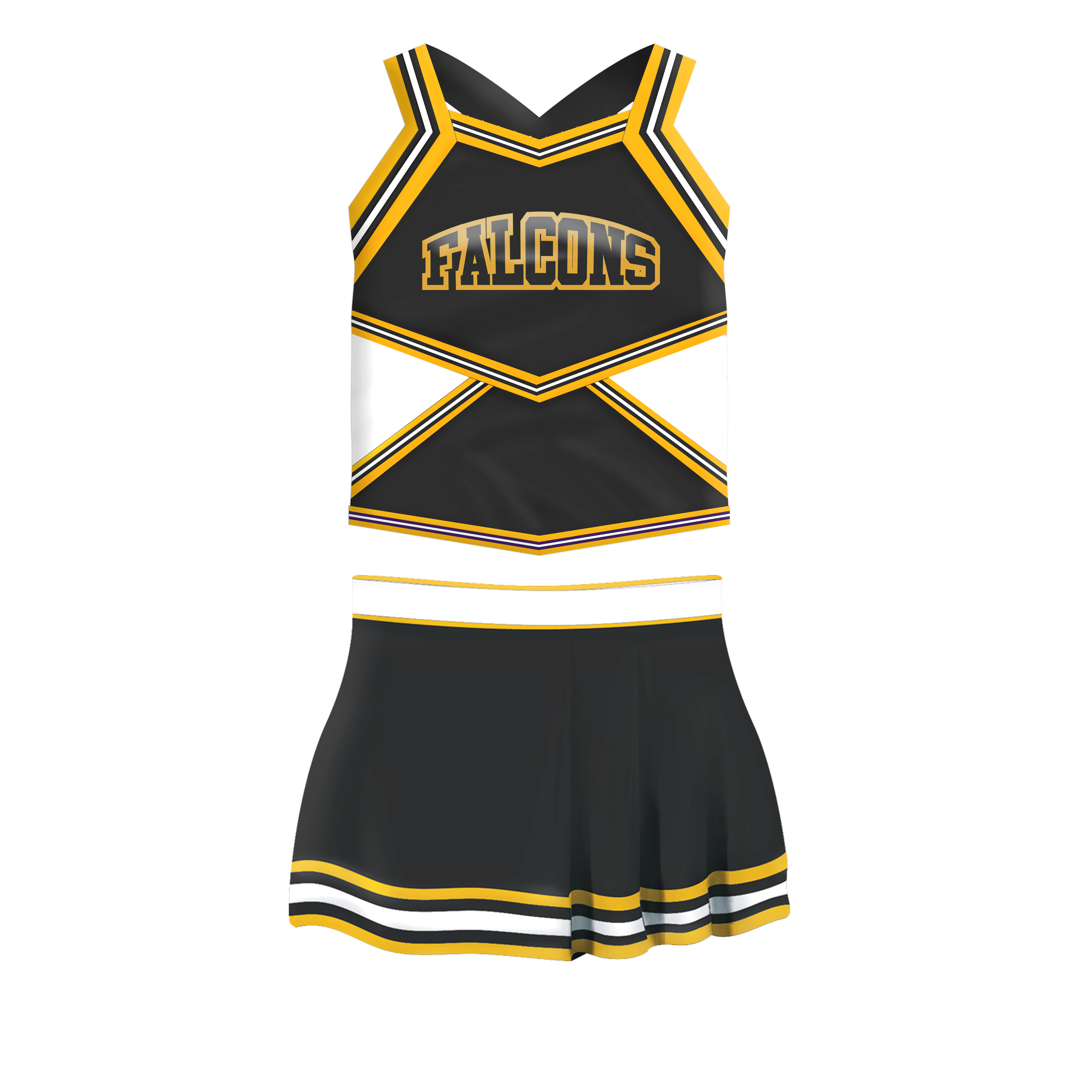 Real Genuine High School Varsity Cheer Black White Gold EHS Cheerleading  Uniform