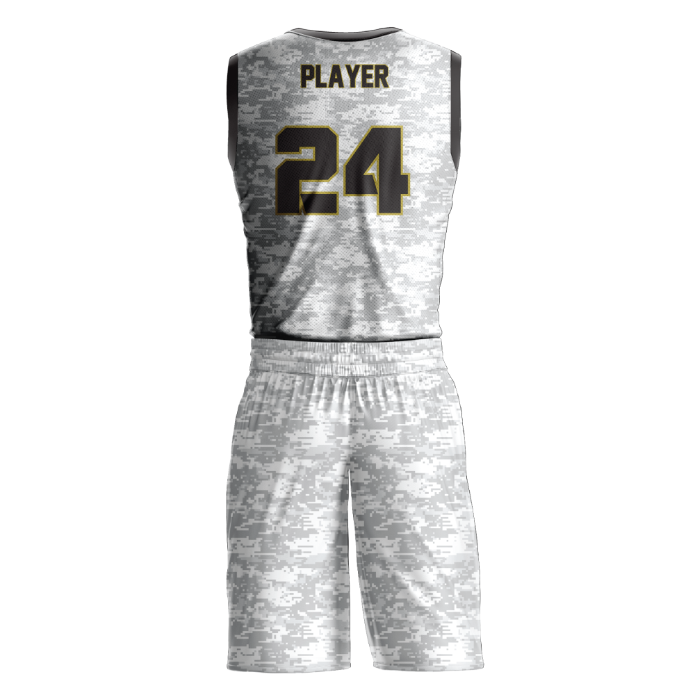 Black Basketball Jersey Outfit White Vented Sides with Pockets - Printed T- Shirts, Cadet Caps, Military Hats and Sportswear